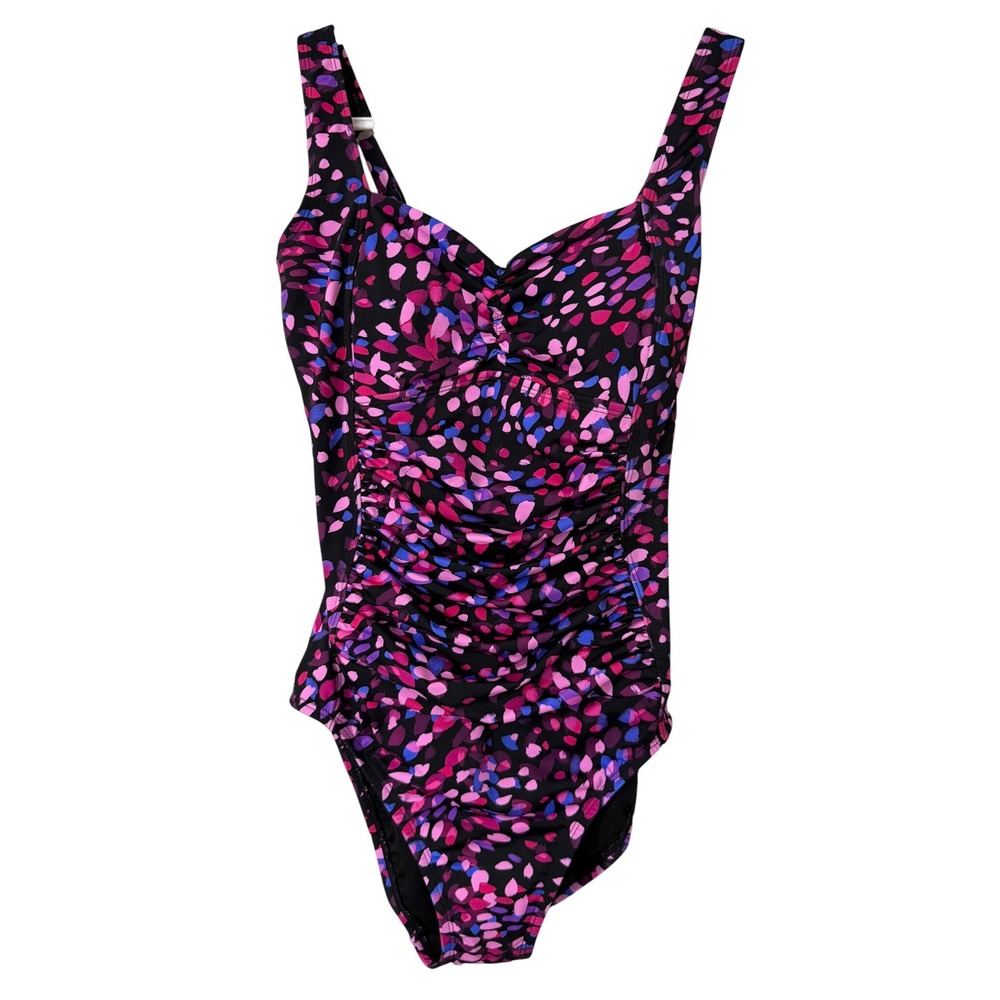 Bal Harbour Swim Abstract Dot Mio One Piece Swimsuit Tummy Control Size‎ 10 NEW